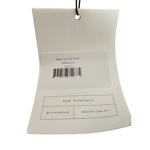 Nookie Bliss Cut Out Gown Maxi Dress One Shoulder Cut-Out Front High Slit Large - Picture 9 of 14